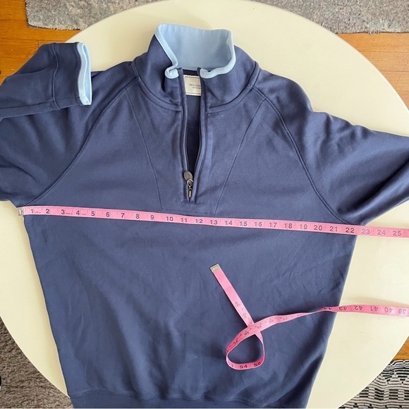 Williams & Kent Men’s Pima Cotton Knit Half-Zip Pullover Blue Size Medium - Picture 4 of 7